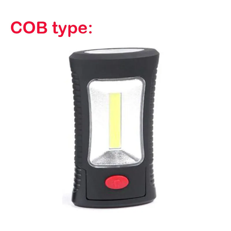 2 LEDs COB work flashlight Protable hand Magnetic camping with Hook stand flash light torch lamp AAA battery working lighting