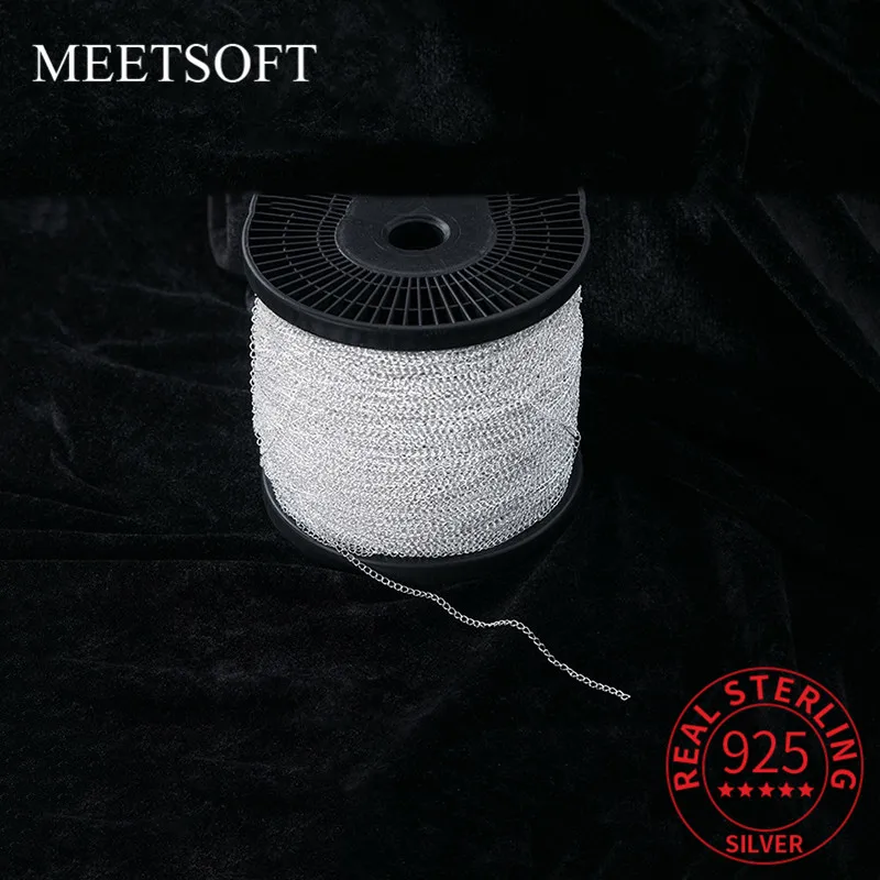 

MEETSOFT 925 Sterling Silver semi finished extend the tail chain Special of DIY Handmade Making Necklace charm Jewelry Accessory