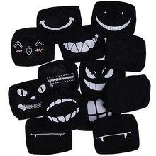 1PCS Black Cartoon Anime Mouth Mask Half Face Soft Anti-fog Anti-dust Masks Cotton Dustproof Mouth Face Mask Woman Men