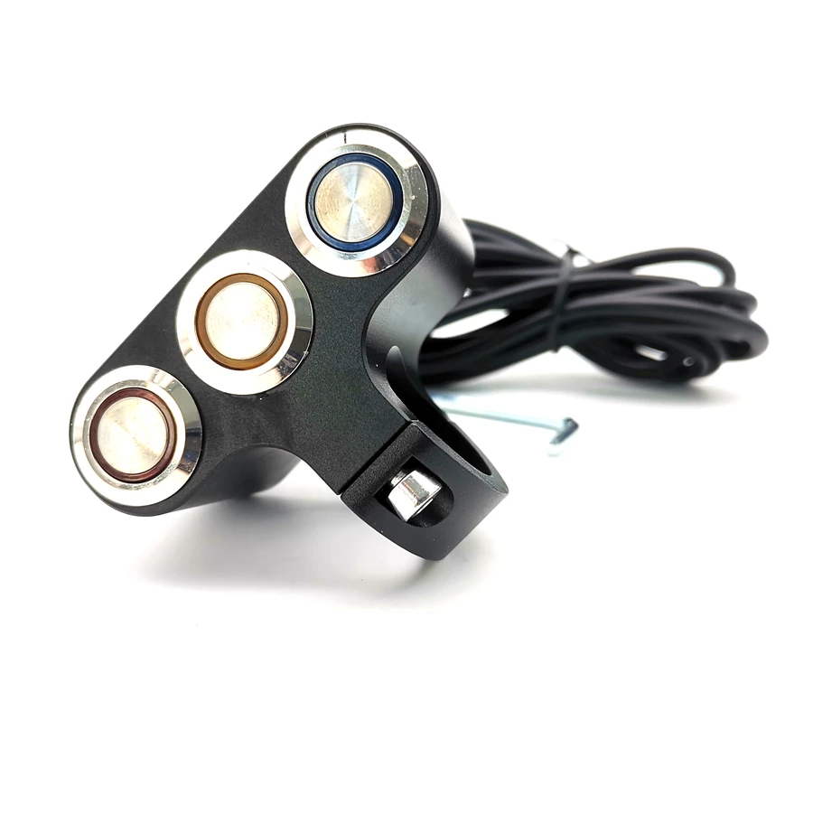 cnc guidão da motocicleta interruptor push pressione botões para led luz chifre motor