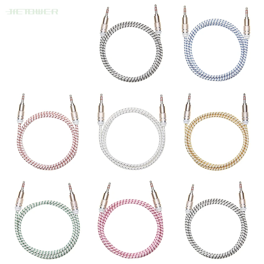 Colorful Jack 3 5mm Audio Cable candy Car AUX Cable Headphone Extension Code for Phone Car Headset Speaker 100pcs lot