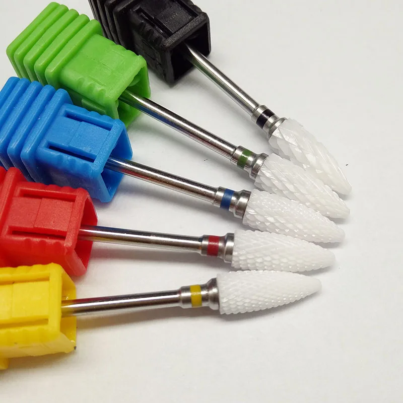 Nail Drill Bits Ceramic Nozzle Nail Art Drill Bit Mill Cutter For Nail Electric Drill Manicure Machine Device Accessory Remove Acrylic polish