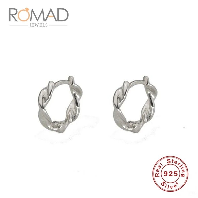 Серьги Romad, 925 пробы, серебряные серьги, бесконечные круглые серьги для женщин, подарки