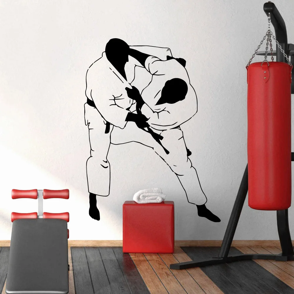 Модные наклейки на стену виниловые Judo для фитнеса декор зала Наклейки стены