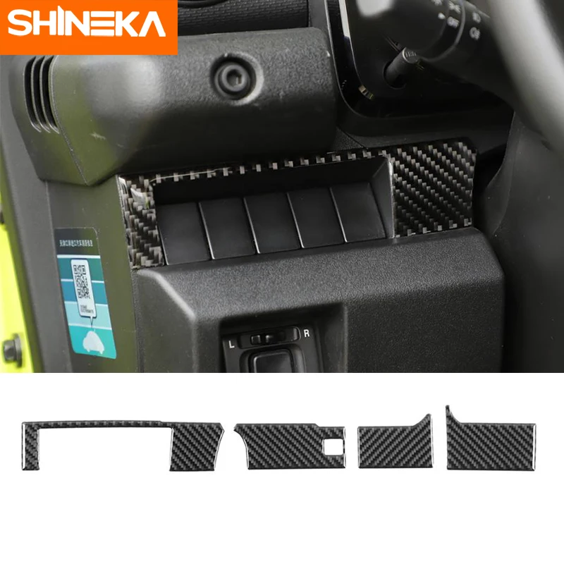 

Car Interior Accessories for Suzuki Jimny 2019+ 4pcs Soft Carbon Fiber Center Console Decorative Strip Sticker for Suzuki Jimny