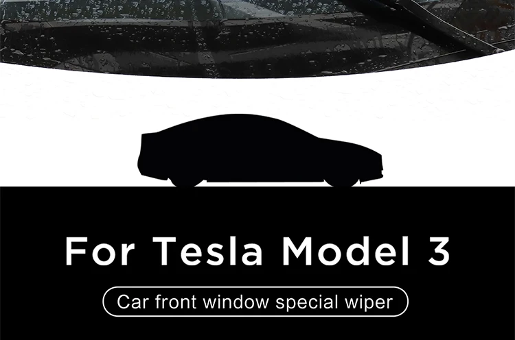 LUCKEASY автомобильные передние стекла специальный стеклоочиститель для Tesla модель 3- щетки стеклоочистителя ветрового стекла мягкая резина Замена