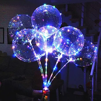 

Handle Led Christmas Balloon Luminous Transparent Helium Bubble Ballons Wedding Birthday Party Decorations Kid LED Light Balloon