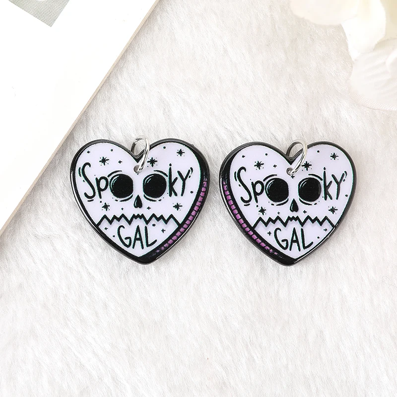 10Pcs Pastel Goth Snake Cat Skull Charms Cute Creative Acrylic Pendant For  Earring Necklace Diy Making