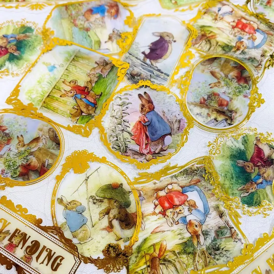 30PCS Vintage Bunny Daily Fairy Tale Sticker DIY Scrapbooking TAG. Bottom Collage Phone Diary Happy Plan Gift Sealing Decoration silicone stamps for card making