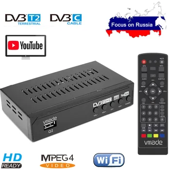 

DVB HD TV BOX T2 Receiver Terrestrial Decoder WIFI Free Digital TV Tuner DVB-T2 Receptor DVB-C M3U Youtube Hot Sale Russia