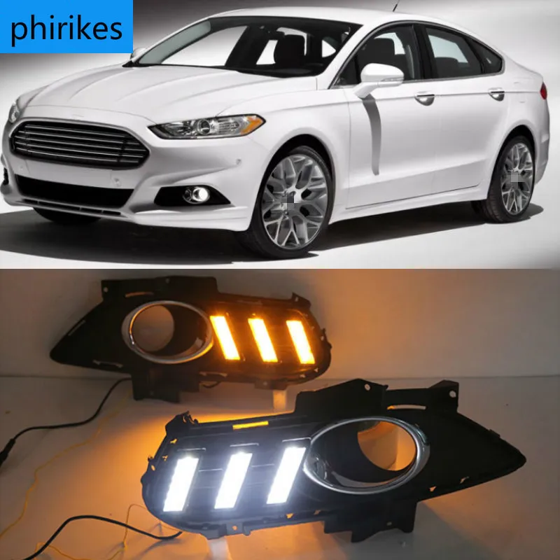 

1Set For Ford Mondeo Fusion 2013 2014 2015 2016 Yellow Turning Signal Relay Waterproof Car DRL Lamp LED Daytime Running Light