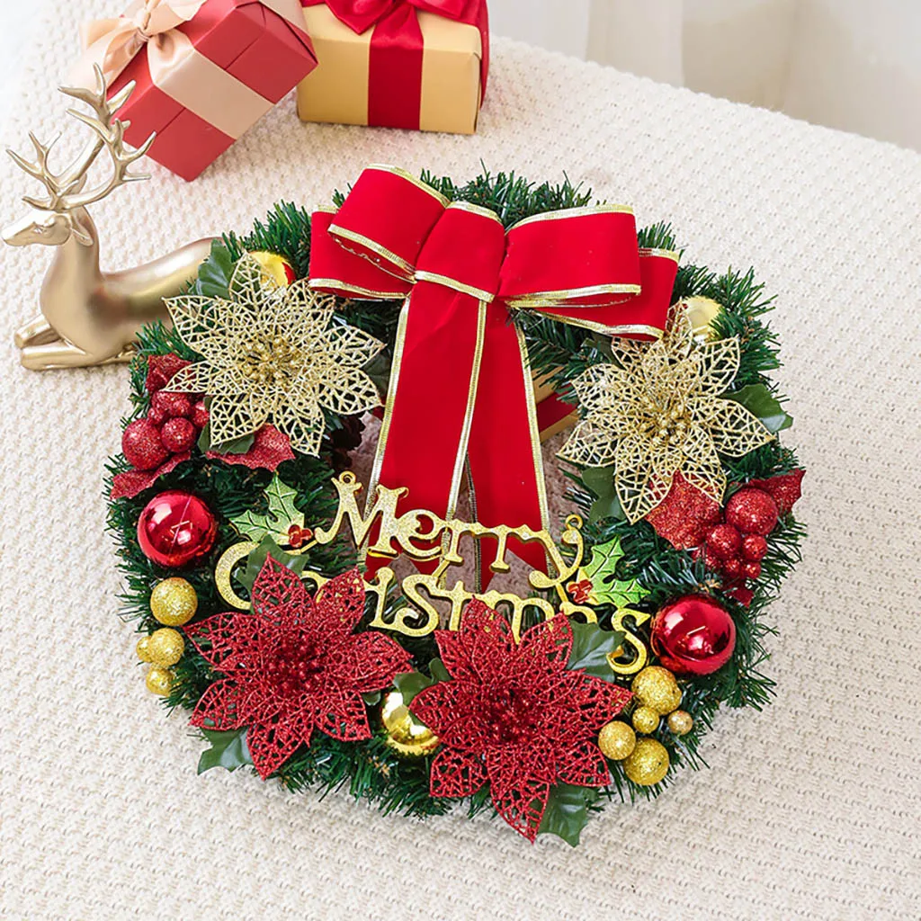 Merry Christmas Wreath 40X40X12CM Christmas Decorations Window Props Shopping Mall Scene Layout Rattan Wreaths Craft navidad