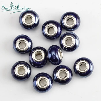 

15MM Multi Color Large Hole Ceramic Beads For Jewelry Making Bracelet Diy Accessories Loose Spacer Porcelain Flat Bead Wholesale