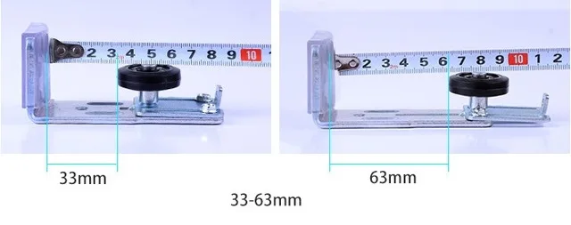 36-63mm Sleeve 2 шт./лот Регулируемый топ висел раздвижные бескаркасные стеклянные деревянные двери пола направляющая роликовые колеса линейного направления - Цвет: 36-63mm Sleeve