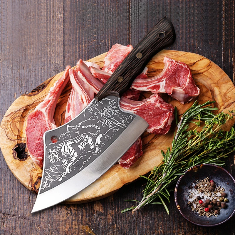 Kitchen Knives Stainless Steel Damascus Chef Butcher Chopper Meat Cleaver  Knife