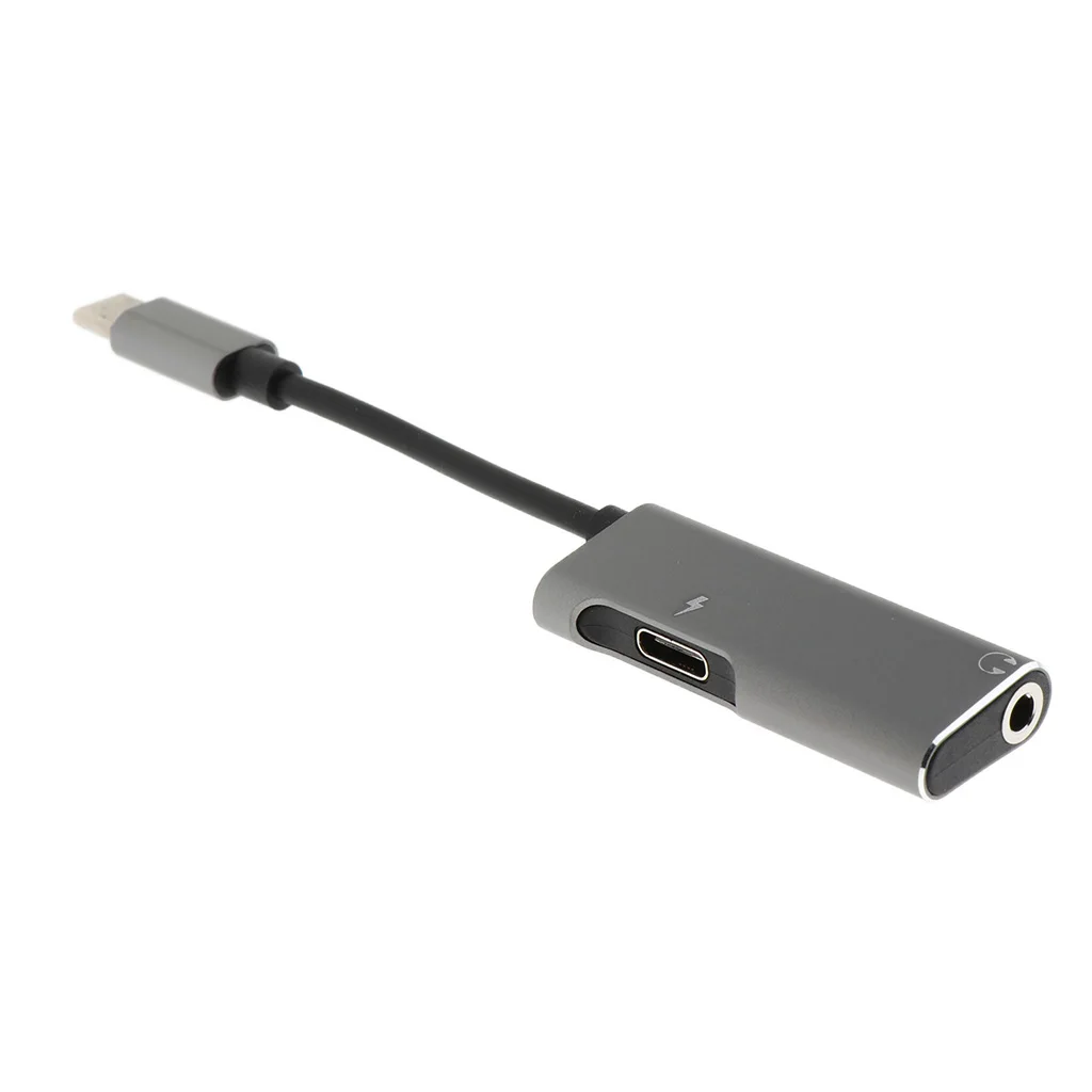 USB-C до 3,5 мм Кабель-адаптер аудио без потерь конвертер ж/ЦАП для MOTO Z - Цвет: Gray