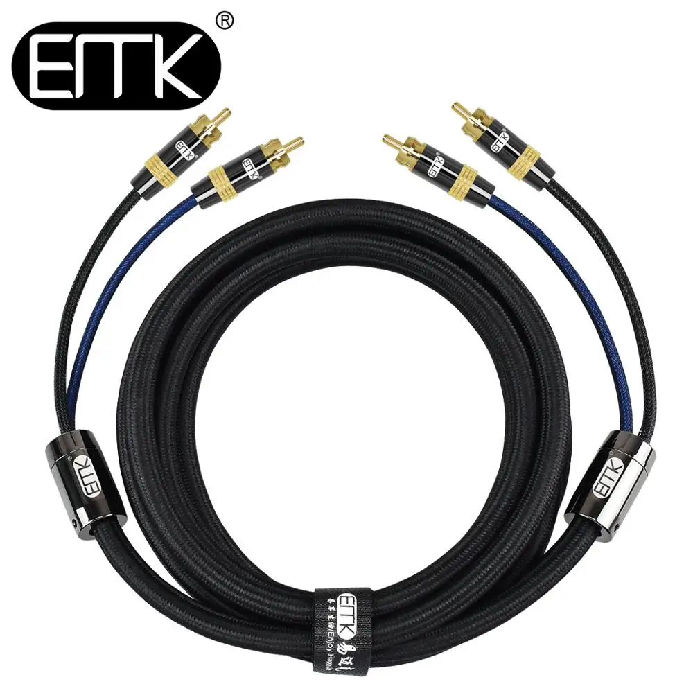 Кабель EMK 2RCA для сабвуфера аудиокабель кабель 1 м 2 3 стереоусилитель звука Папа
