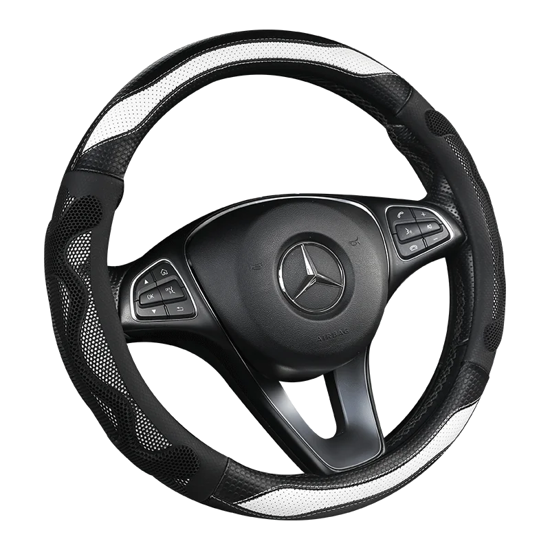 Автомобильный кожаный чехол на руль из углеродного волокна для Mazda 3 Axela Mazda 6 Atenza Mazda 2 CX-3 CX-5 Scion iA - Название цвета: 1840-o