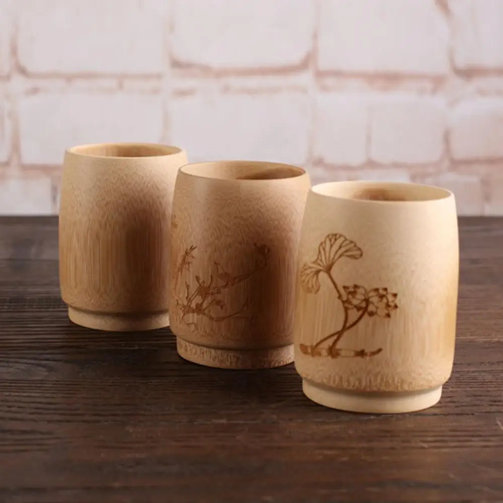 

Wood Cup Natural Wood Grain Classical Handcrafted Coffee Milk Juice Tea Cup Tumbler with Handle High Quality