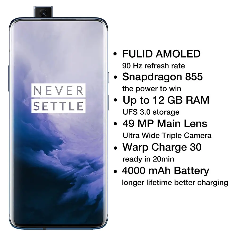 Смартфон Oneplus 7 Pro с глобальной прошивкой 6 ГБ ОЗУ 128 Гб ПЗУ Восьмиядерный процессор