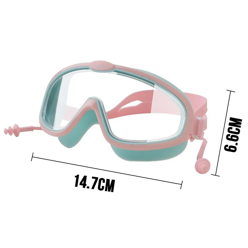 Children's Goggles Boys' Waterproof and Anti-fog HD Swimming Glasses Girls' Big Box Swimming Goggles Set Kids