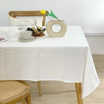 

Cutelife Ins Korean Soft White Tablecloth Rectangle Cotton Table Cover Picnic Dessert Tablecloth Wedding Decoration Table Cloth