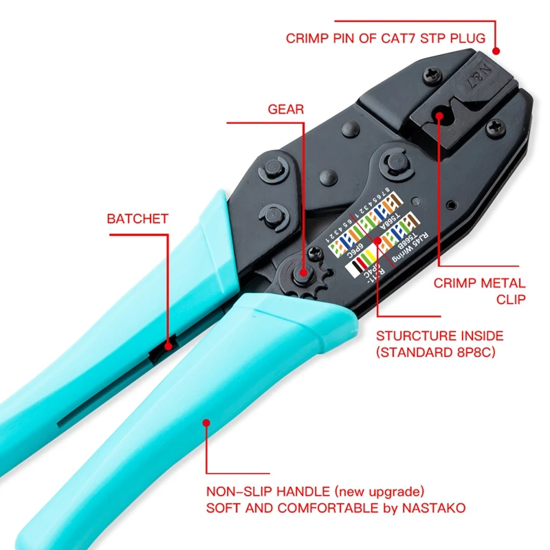 RJ45 инструмент Cat7 щипцы Cat7 разъем обжимной инструмент кабель щипцы плоскогубцы для Cat7 Cat6A экранированный металлический зажим разъем