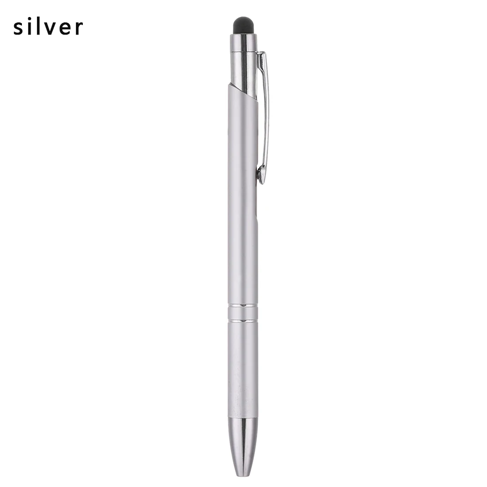 sliver 1 шт., универсальный стилус, ручка для планшета, ручка с зажимом для ручки, цветная шариковая металлическая ручка для сенсорного экрана, ручка для планшета, iPad, письма для сотового телефона - Цвета: sliver
