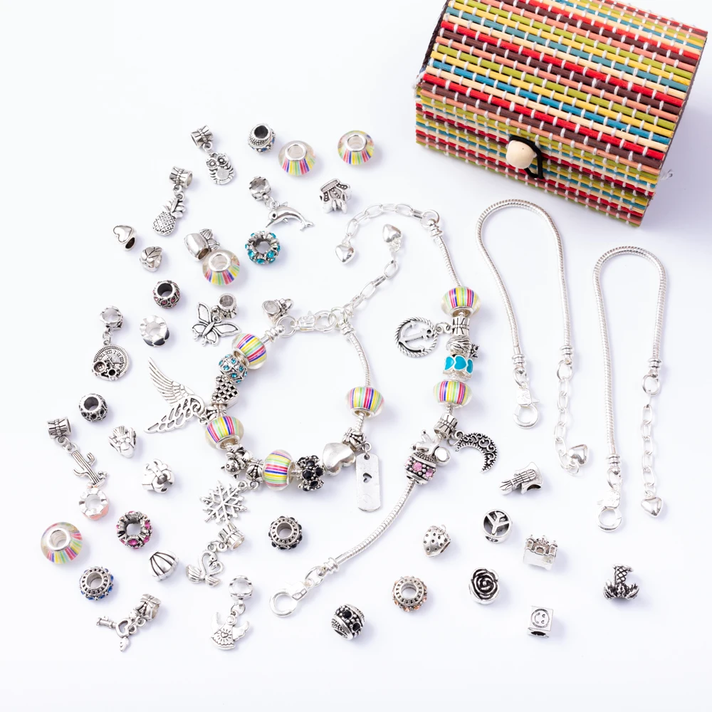 

Jewelry set is matched with Alloy pendant DIY Resin Plastic Bead Charm Fits for Pandora European Jewelry Bracelet js2271