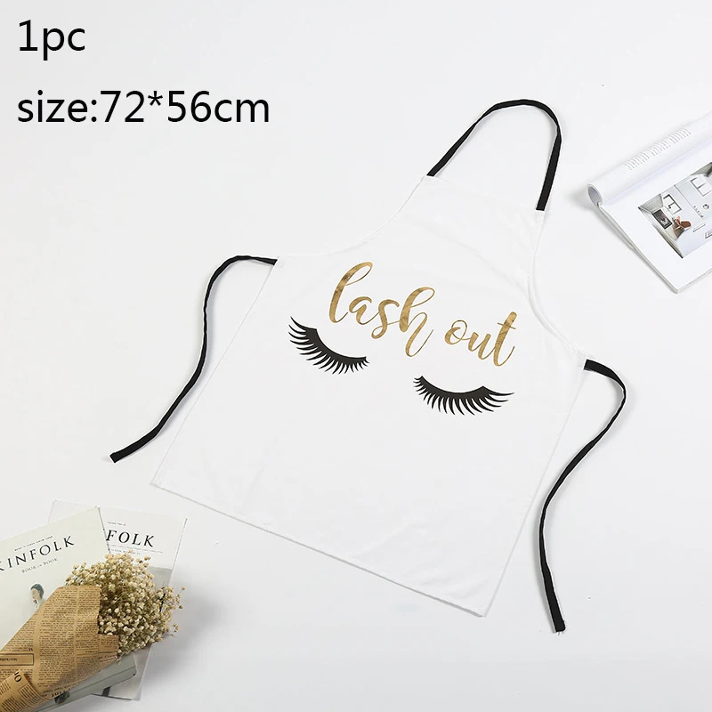 1pc Apron style-5 1 шт., бронзирующий рисунок ресниц, хлопковый передник нагрудники для взрослых, домашняя выпечка, кофейня, чистящие Кухонные фартуки, аксессуары - Цвет: 1pc Apron style-5