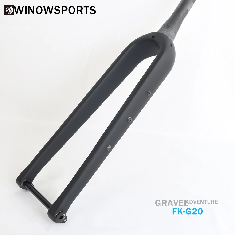 Winowsports 100*12mm hidden external cable carbon gravel bike fork Rake 50mm offset max tire 700*45C disc brake gravel fork