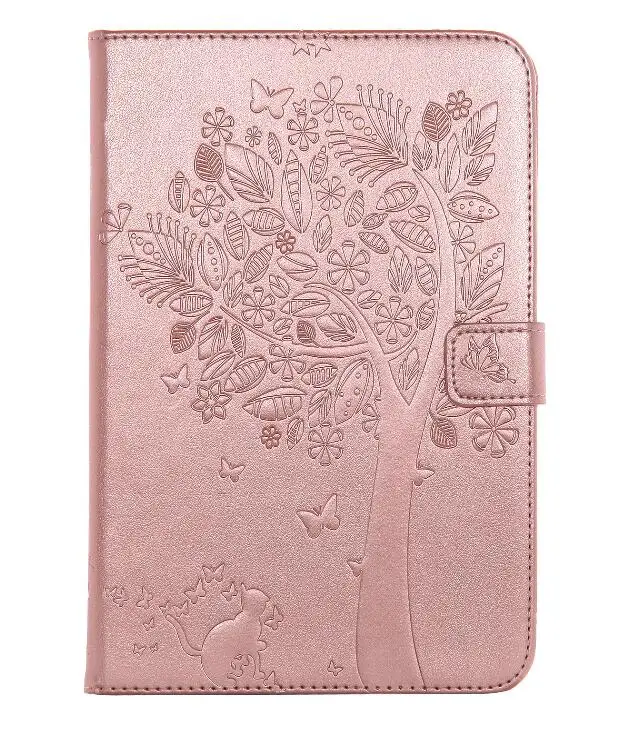 Rose Gold Чехол для планшета для Apple Ipad 2, 3, 4, 9,7 дюймов, с рисунком кошачьей елки, модный, из искусственной кожи, умный, для сна, для пробуждения, с откидной крышкой, с подставкой, чехол+ ручка - Цвет: Rose Gold