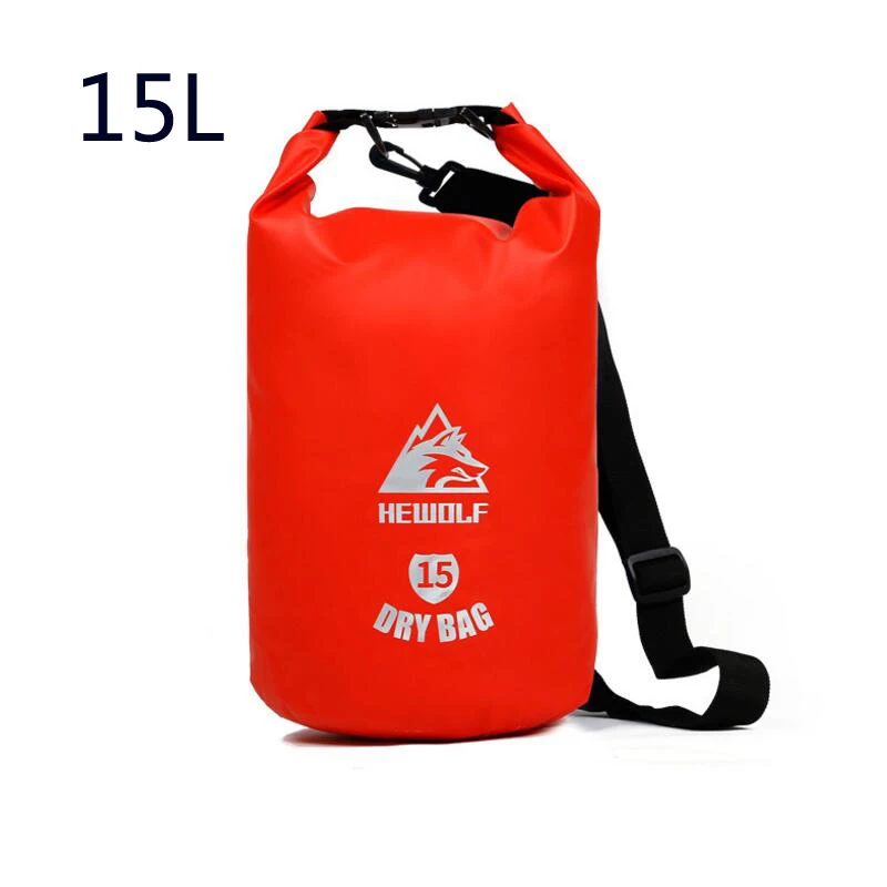 15L RED Водонепроницаемые сумки Сверхлегкий плавательный сухой мешок пляж Дрифтинг открытый рюкзак рафтинг дорожные сумки 5L 15L 20L 30L - Цвет: 15L RED