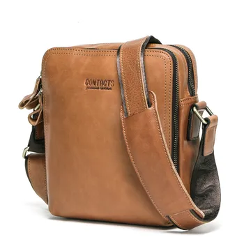 

New Fashion Mini Shoulder Bag For Men 100% Genuine Leather Crossbody Bags Man Male Leather Shoulder Bags Cell Phone Ipad Pounch