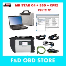 MB C4 Star sd соединение с mb c4 программное обеспечение ssd,12 новейший с toughbook CF52 военный ноутбук диагностический инструмент для автомобилей грузовиков
