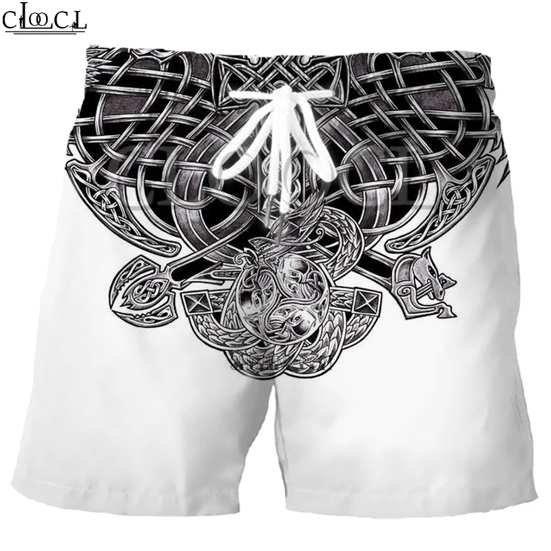 Мужские летние спортивные шорты CLOOCL с татуировкой Викинга пирата 3D принтом в