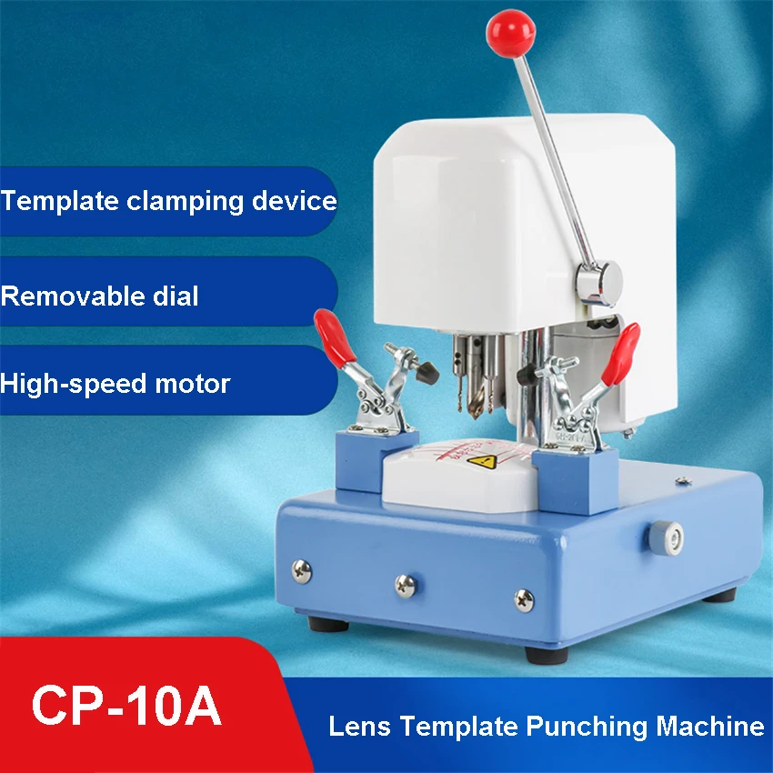 

CP-10A Lens Template Punching Machine Optical Glasses Processing Equipment Three Holes Drilling Machine 6000r/min 220V/50HZ 100W