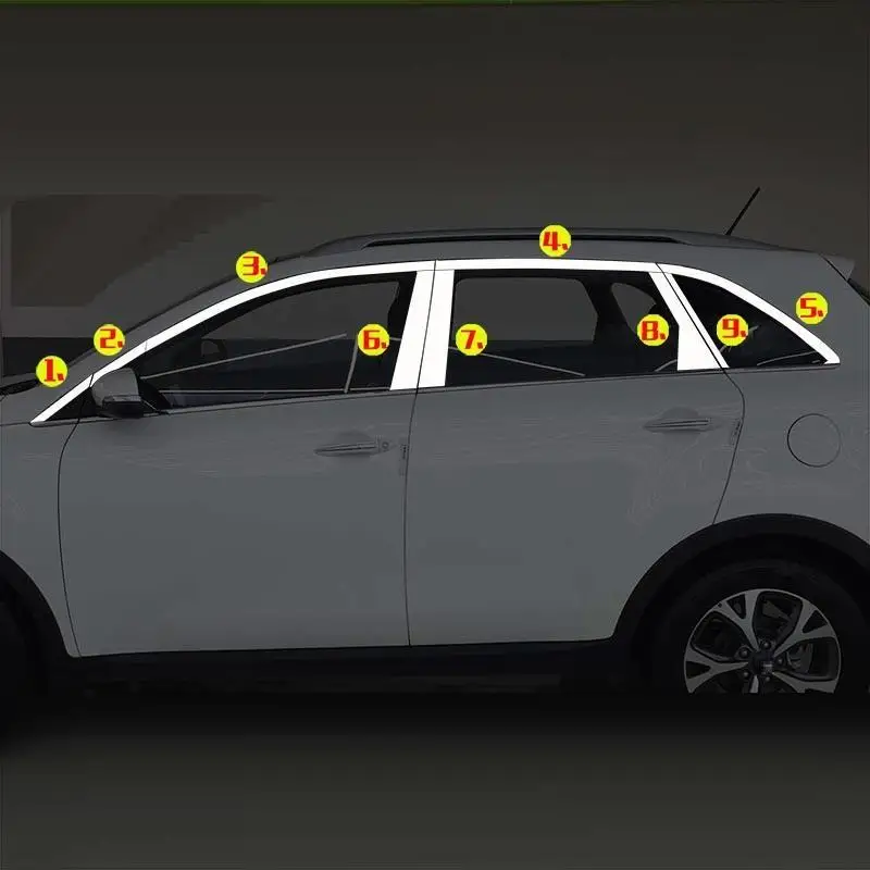 Авто окна автомобиля изменение хрома декоративные стайлинга автомобилей модификации аксессуары обложки украшения 16 17 для Kia KX3