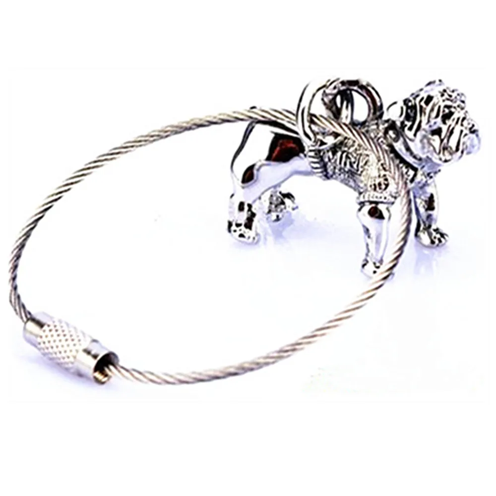 

Stainless steel Car Key chain Bulldog Bull Dog Key Ring lovely Pendant For MINI