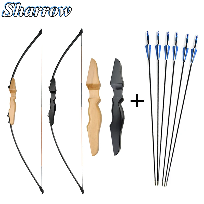 

51inch Recurve Bow 40lbs Takedown Straight Bow Wooden Riser ,Fiberglass Arrows Archery Bow and Arrow Set Hunting Shooting