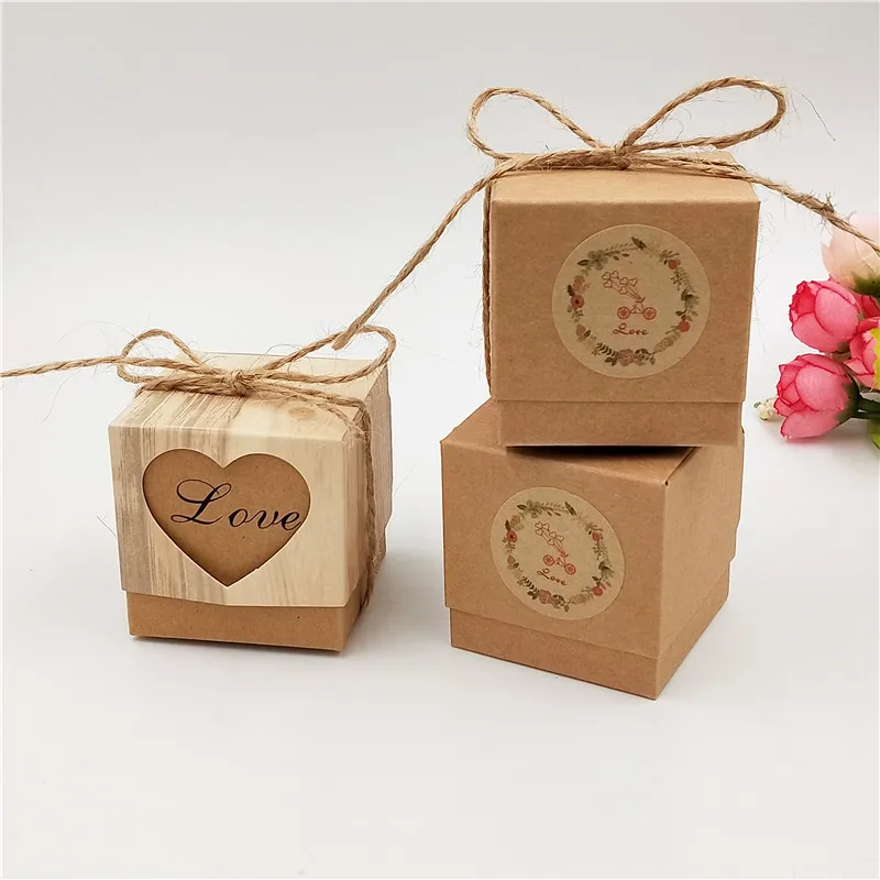 

30 pcs 2 size Mini Square Box Candy / Chocolate Box for Baby Shower Gift / Birthday Wedding Party Favor Box free shipping