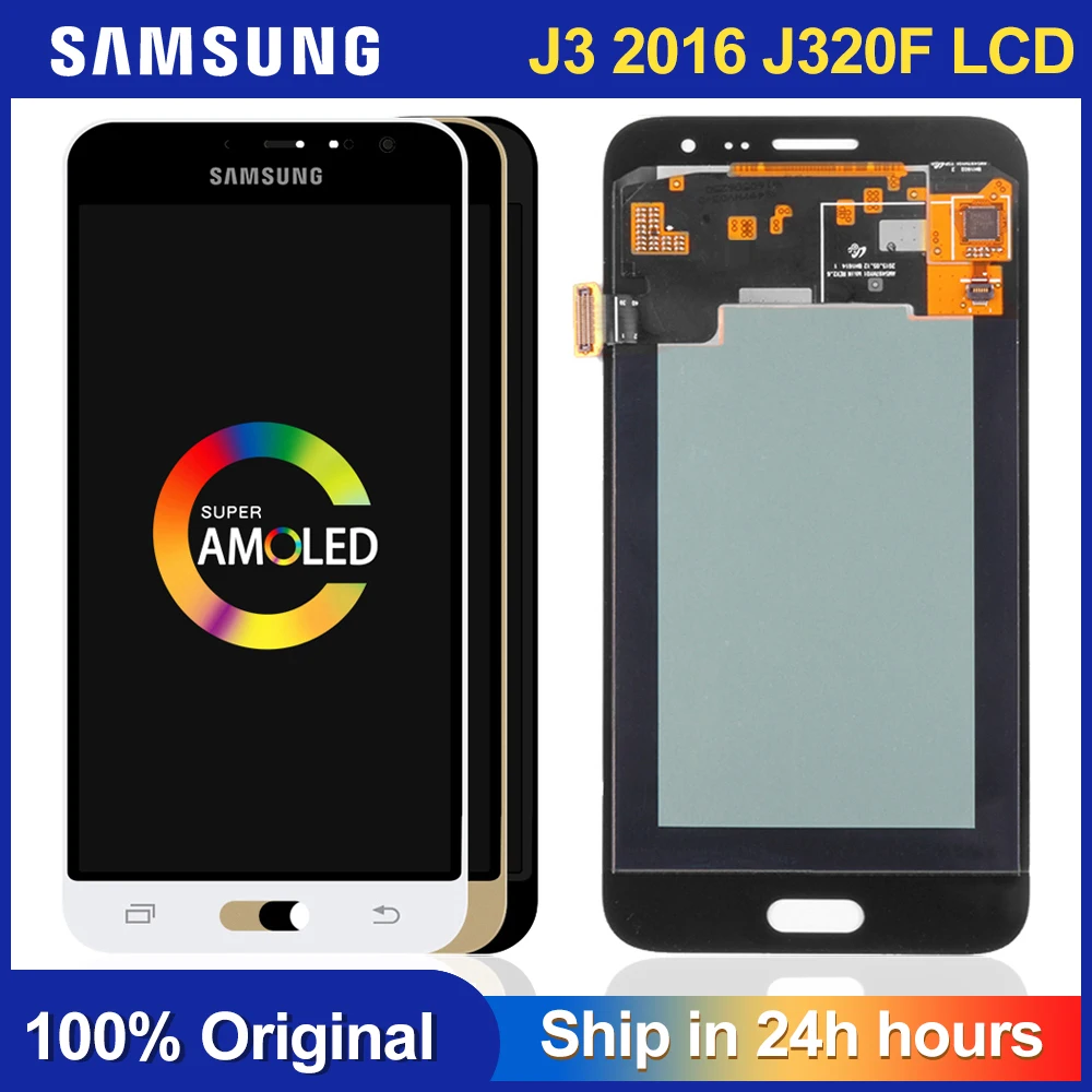 ЖК дисплей Super AMOLED 5 0 дюйма для Samsung Galaxy J3 2016 J320 J320F J320H J320M J320FN сенсорный экран