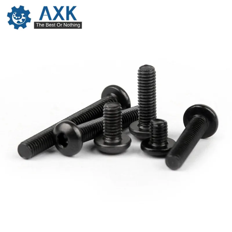 AXK 20 шт. M5 * 8/10/12/16/20/25/30/35/40/45/50 ISO7380 класс 10 9 черная панорамная головка Шестигранная
