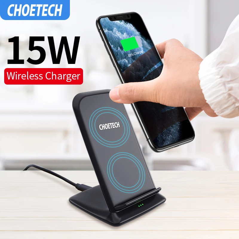 Cena CHOETECH 15W bezprzewodowa ładowarka qi stojak na iphone a 11 Pro X XS 8 szybka bezprzewodowa stacja ładująca do ładowarki Samsung S10 S9