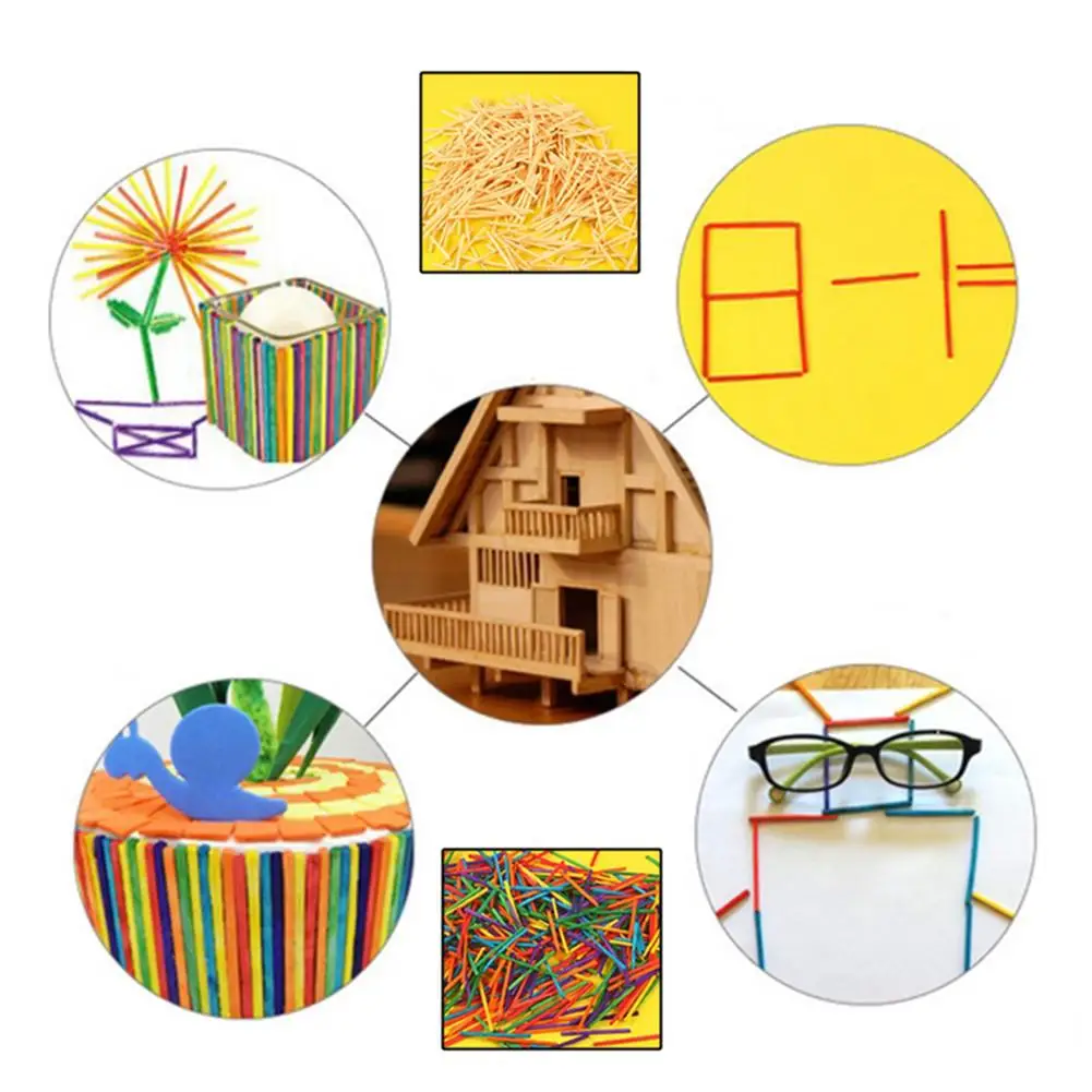  1000pcs 3D Puzzles Toys For Children Game Sticks Kids Craft Supplies DIY Kit Educational Toy Funny  - 4000120139690