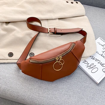 

Solid Color Pu Leahter Fanny Packs For Women 2019 New Designer Chest Bags Ladies Fashion Phone Purses Belt Bag Female Waist Pack