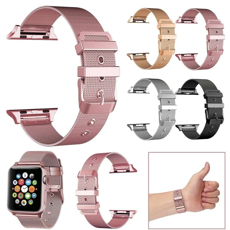 Ремешок Миланская петля для Apple Watch Band 42/38 мм 40/44 металлический сетчатый Браслет из