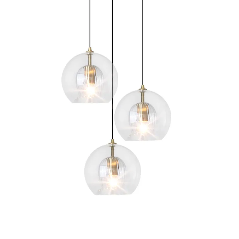 

Pendant Lamps Clear Glass Gold Pendant Light Modern Hanging Suspension Lamp For Kitchen Study Foyer Home Decor Lighting PA0611