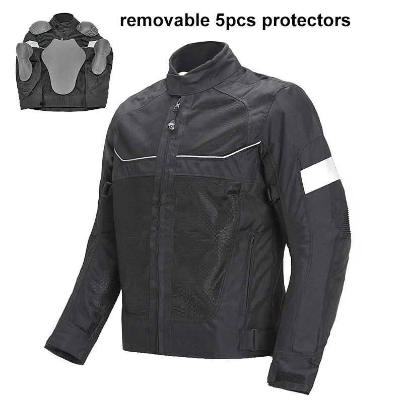 Breathable Motorcycle Jacket Reflective Chaqueta Moto Hombre Motociclista Jaqueta Moto with Protector Armor Shoulder Elbow Back