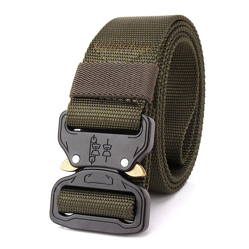 

Military Tactical Belt Nylon Belts for Men Metal Buckle Combat Outdoor Training Waistband